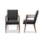 Baxton Studio Andrea Mid-Century Modern Dark Grey Upholstered Wooden Armchair, PK2 137-7365 - alternate 2